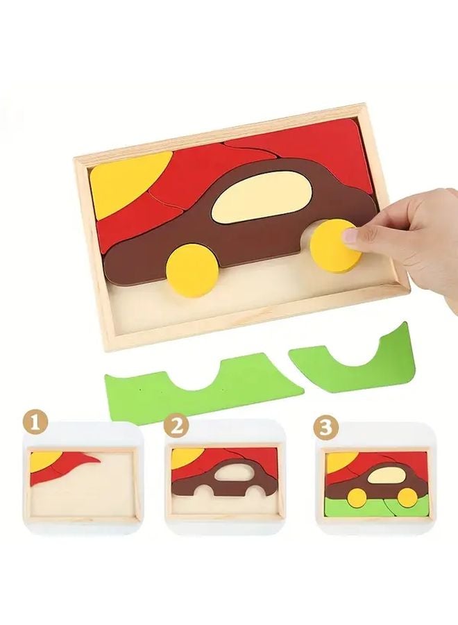 Creative Jigsaw Puzzle Hot Air Balloon Kids Wooden Building Blocks Educational 3D Construction Toy - Image 4